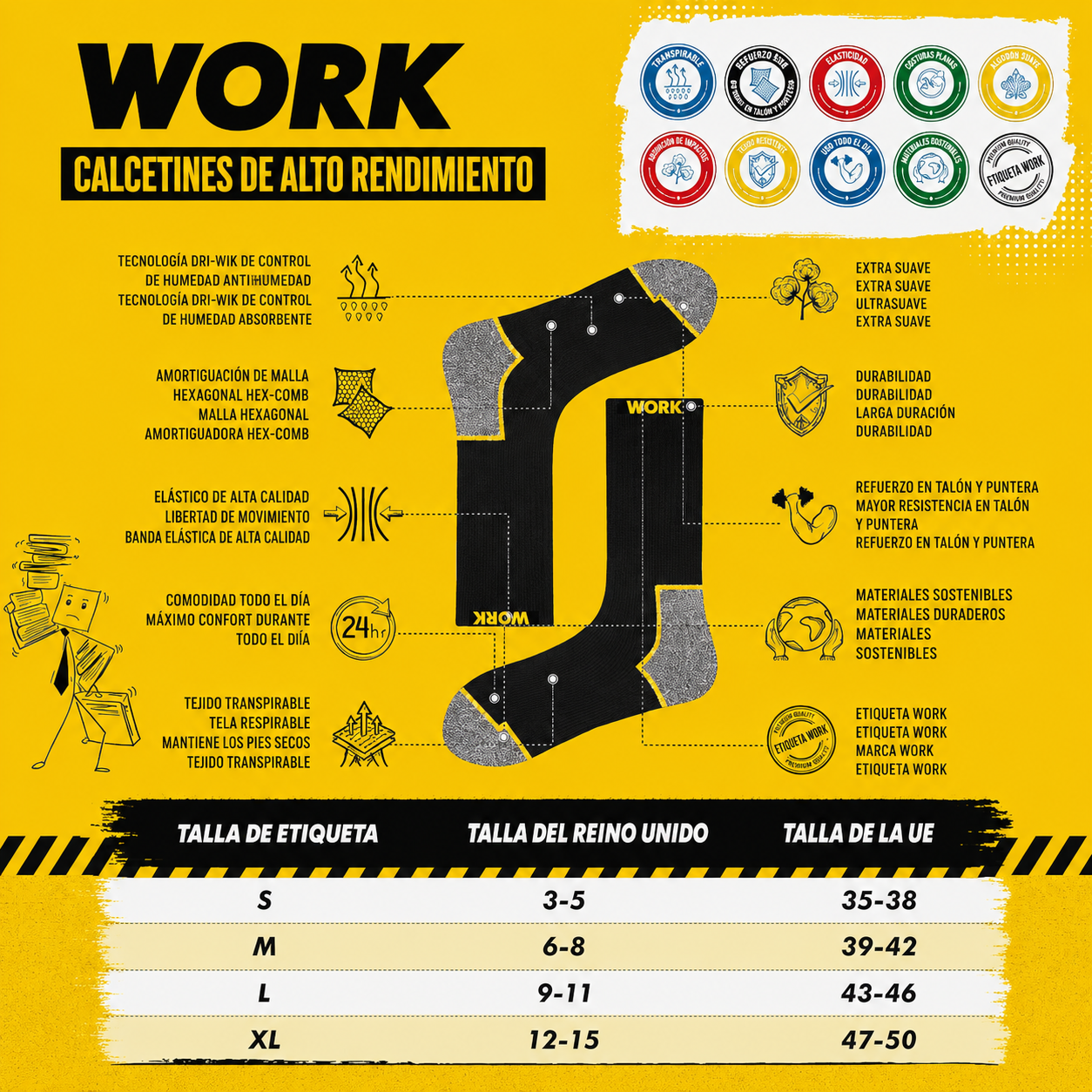 Calcetines Ortopédicos Antiamapollas Orthopro - Pack de 3 Pares.