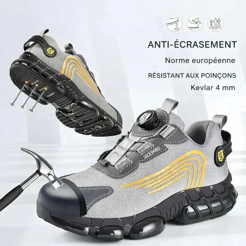 Zapatos de seguridad avec Lacet à Bouton Rotatif
