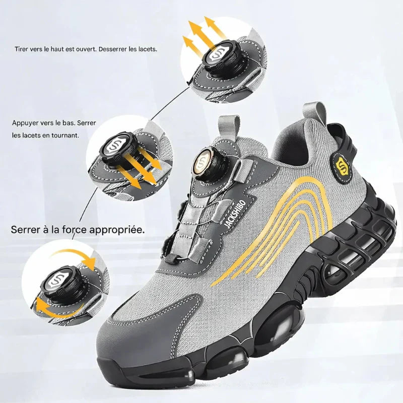 Zapatos de seguridad avec Lacet à Bouton Rotatif