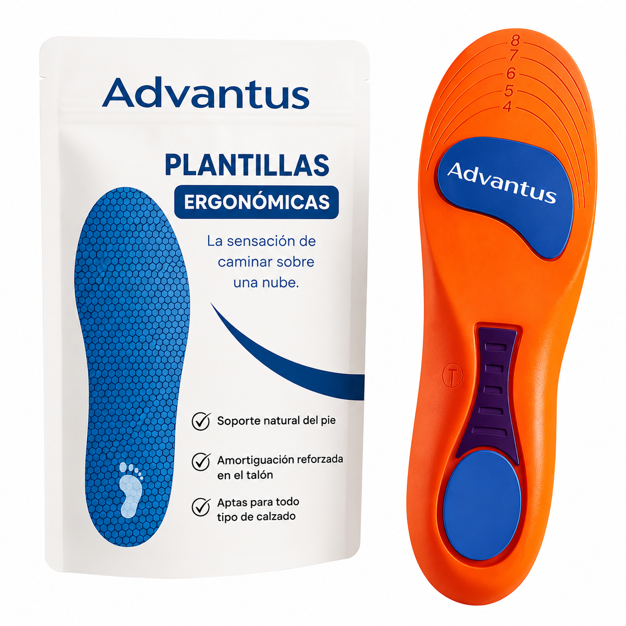 Plantillas Ergonómicas Advantus | Máximo Confort y Soporte para Todo el Día
