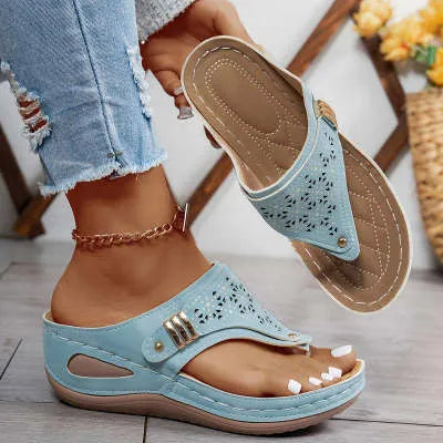 SOLENA™ - Sandalias compensées cómodos en cuero pour mujers – Élégance et bien-être garantis