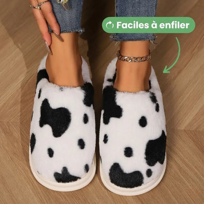 COWZY™ – Chausson vache mujer | Chaleur, comodidad cocooning & semelle antidérapante
