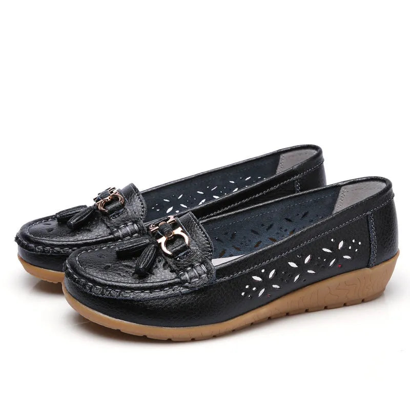 SERELA™ - Mocasín mujer cuero tres souple - comodidad Absolu & Élégance Garantie