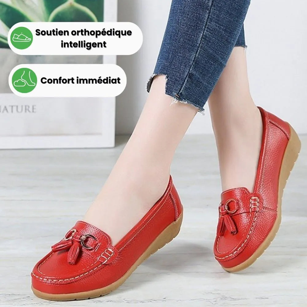 SERELA™ - Mocasín mujer cuero tres souple - comodidad Absolu & Élégance Garantie