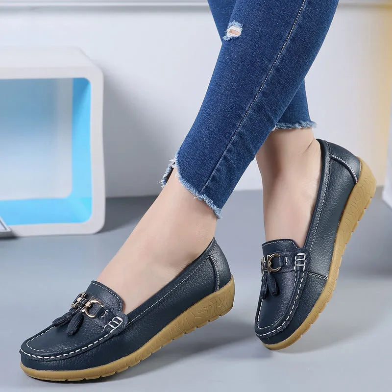 SERELA™ - Mocasín mujer cuero tres souple - comodidad Absolu & Élégance Garantie