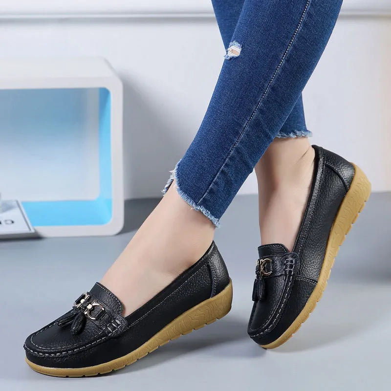 SERELA™ - Mocasín mujer cuero tres souple - comodidad Absolu & Élégance Garantie