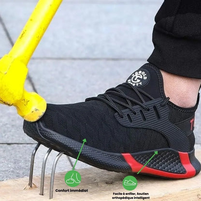Zapatos de seguridad hombre basket respirante embout acier